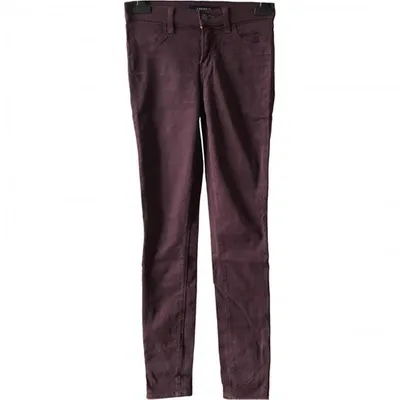 Pre-owned J Brand Slim Jeans In Burgundy