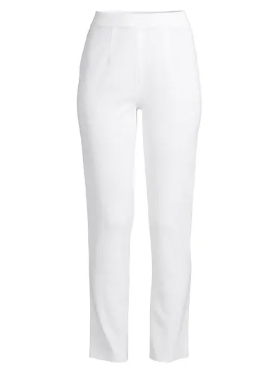 Misook Plus Size Slim-leg Knit Ankle Pants In White