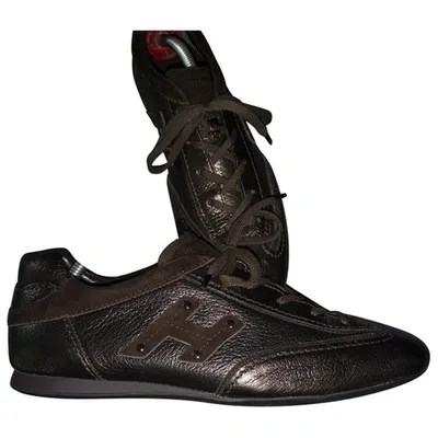 Pre-owned Hogan Leather Trainers In Metallic