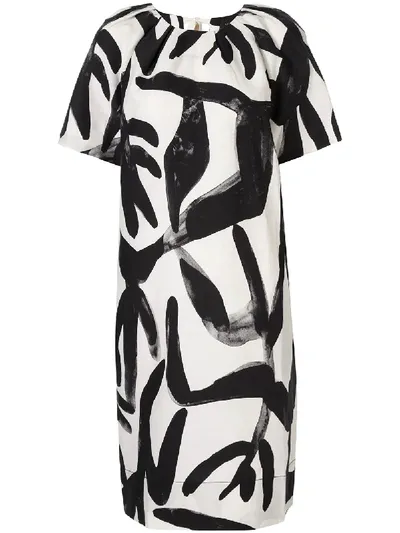 Lee Mathews Kleid Mit Abstraktem Print In Black