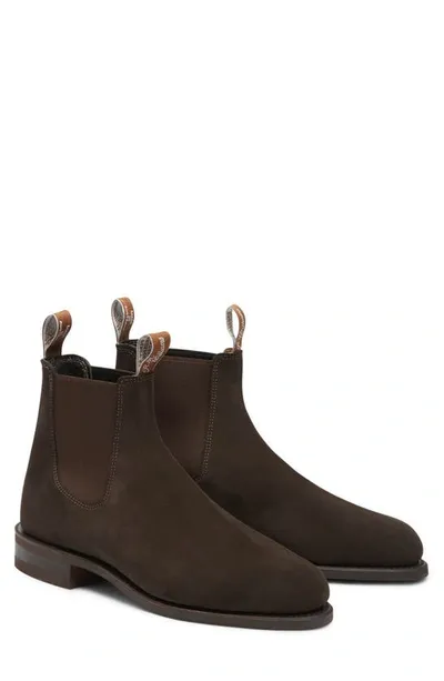 R.m.williams R.m. Williams Brown Suede Comfort Craftsman Chelsea Boots In Dark Brown