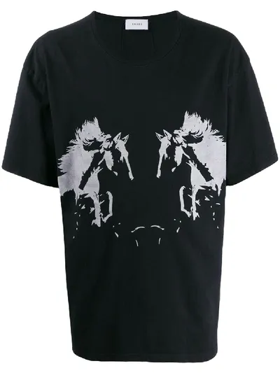 Rhude Horse Print T-shirt In Black