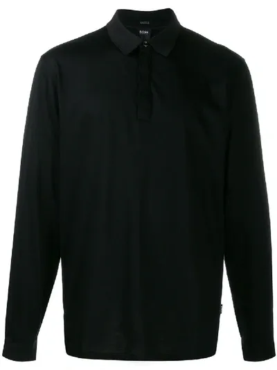 Hugo Boss Polo Jumper In Black