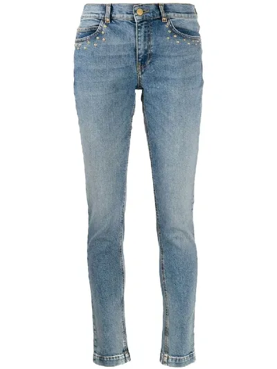 Escada Sport Faded Skinny Jeans In Blue