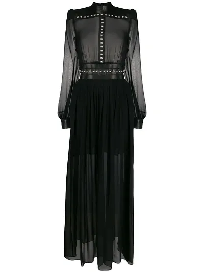 John Richmond 'lubia' Maxikleid Mit Nieten In Black