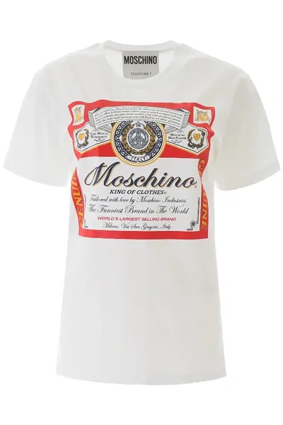 Moschino Budweiser Printed Cotton-jersey T-shirt In White