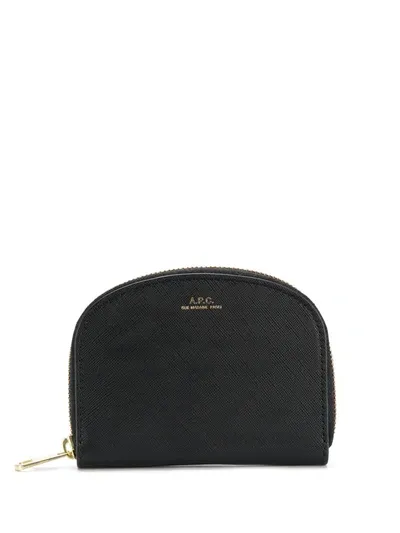 Apc Half-moon Logo Wallet In Black