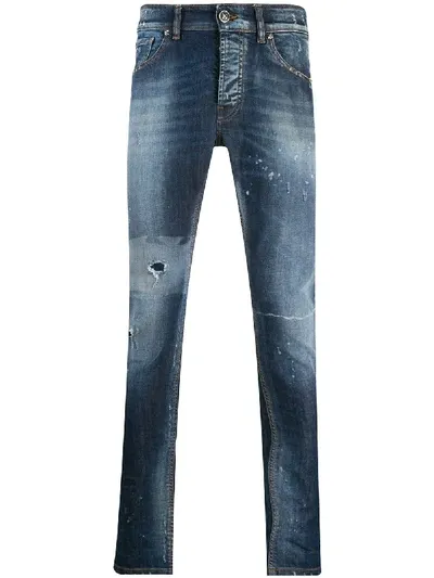 John Richmond Bermejot Distressed Skinny Jeans In Blue