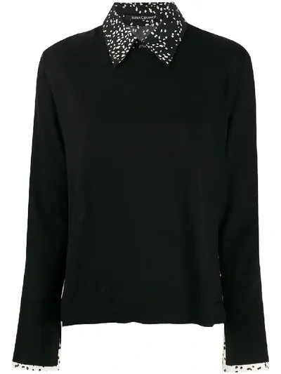 Luisa Cerano Printed Panels Jumper In Black