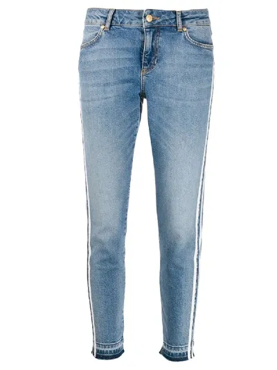 Escada Sport Racer Stripe Jeans In Blue