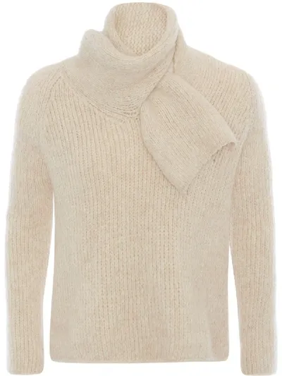 Jw Anderson Shawl Collar Jumper In Neutrals