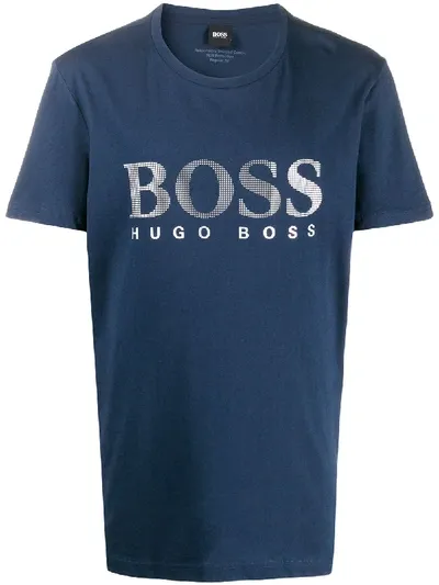 Hugo Boss Logo Print T-shirt In Blue