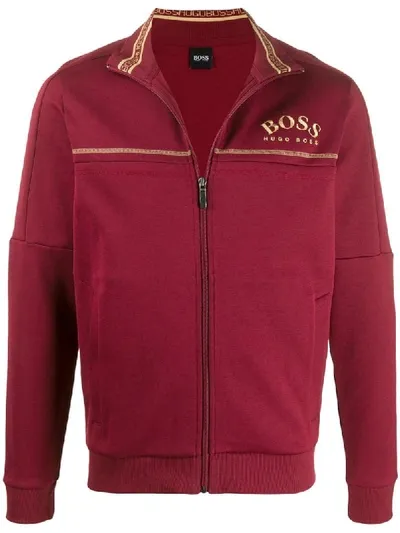 Hugo Boss Logo Track Jacket In Red