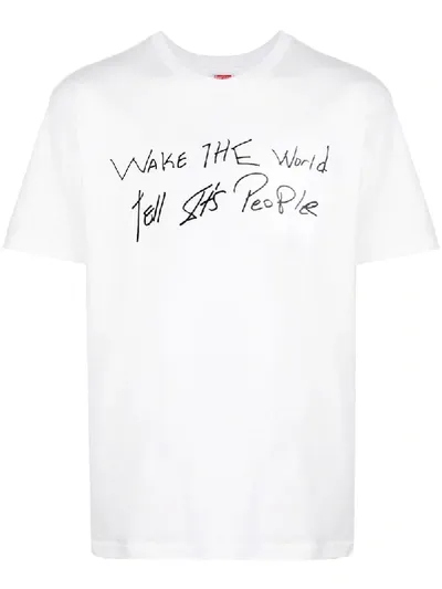 Supreme Buju Banton Wake The World T-shirt In White