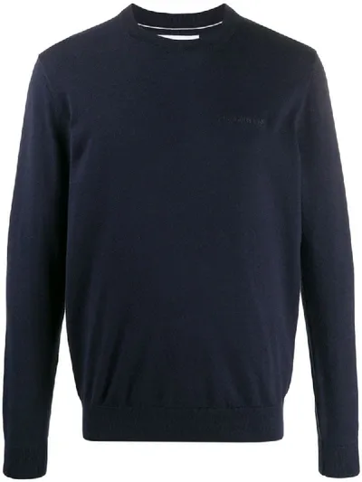 Calvin Klein Jeans Est.1978 Embroidered Logo Jumper In Blue