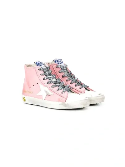 Golden Goose Kids' Hi-top Star Sneakers In Pink