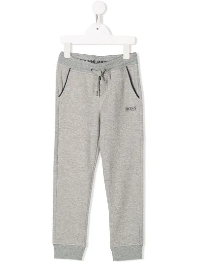 Hugo Boss Kids' Drawstring Waist Trousers In Grey