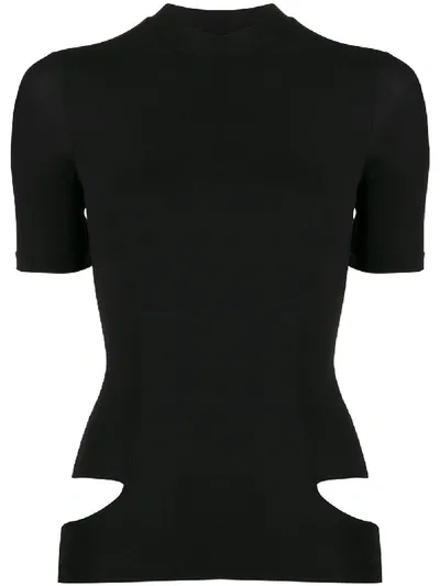 Ben Taverniti Unravel Project Cut-out Slim-fit T-shirt In Black