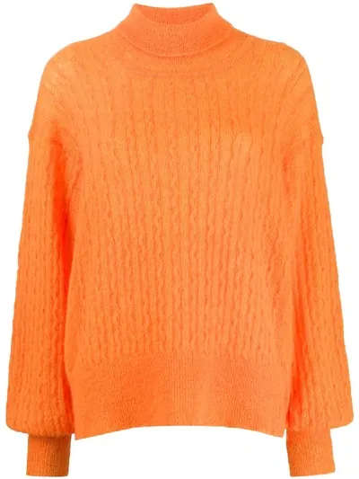 Maison Flaneur Turtle Neck Jumper In Orange