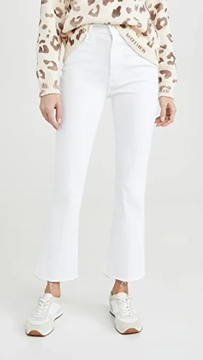 Mother The Tomcat Roller Distressed High-rise Flared Jeans In White