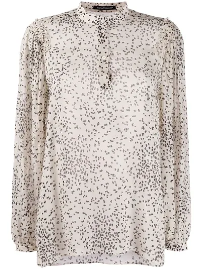 Luisa Cerano Dotted Print Blouse In Neutrals