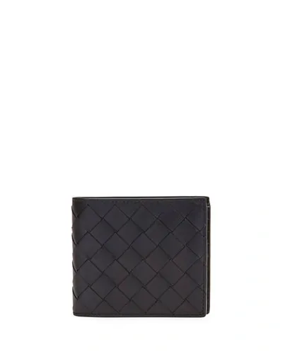 Bottega Veneta Men's Intrecciato Leather Bifold Wallet In Black