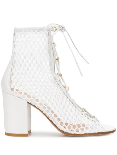 Gianvito Rossi Mesh Detail Sandals In White