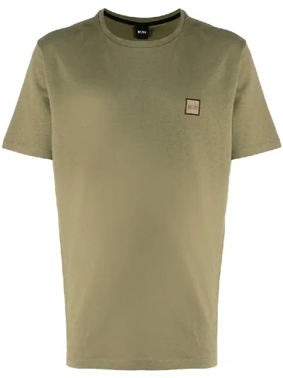 Hugo Boss Embroidered Logo Relaxed-fit T-shirt In Green