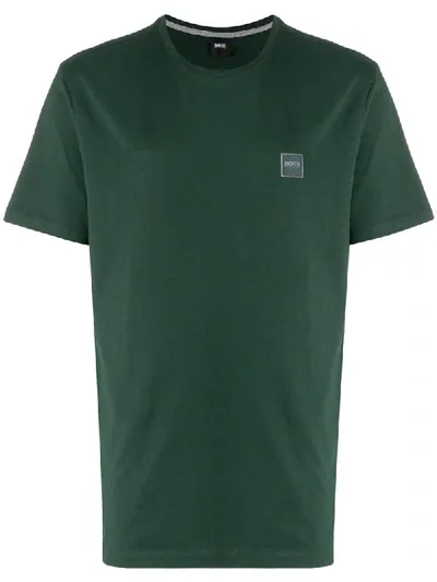 Hugo Boss Embroidered Logo Relaxed-fit T-shirt In Green