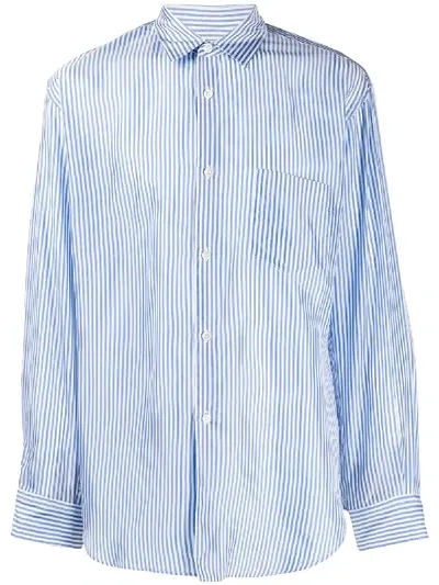 Comme Des Garçons Shirt Fitted Striped Shirt In Blue