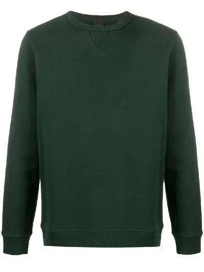 Hugo Boss Logo Patch Crew Neck Sweatshirt In Green