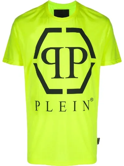 Philipp Plein T-shirt Mit Logo-print In Yellow