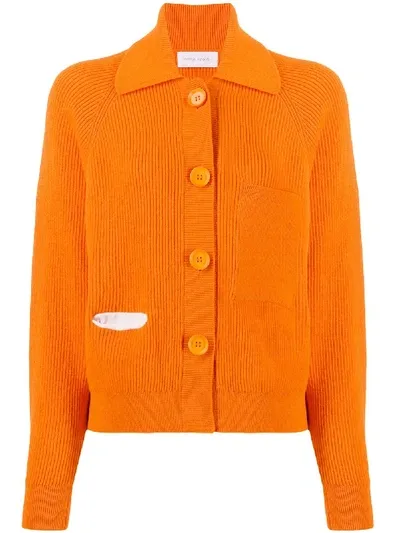 Christian Wijnants Long-sleeve Knitted Cardigan In Orange