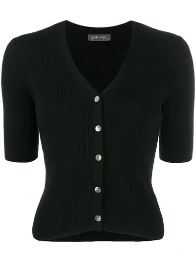 Philo-sofie Short-sleeved Cardigan In Black