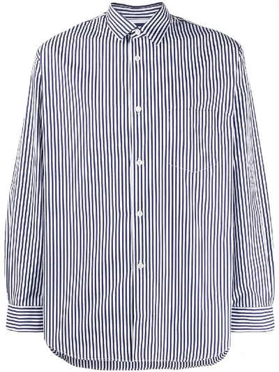 Comme Des Garçons Shirt Striped Regular Shirt In Blue