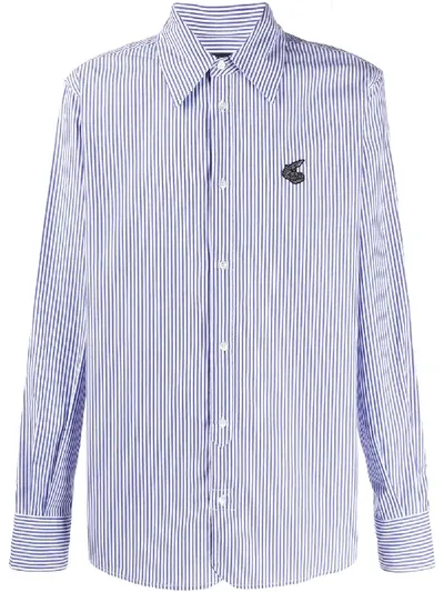 Vivienne Westwood Anglomania Striped Print Shirt In Blue