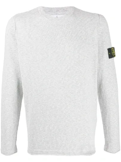 Stone Island Logo Patch Jumper In Grey