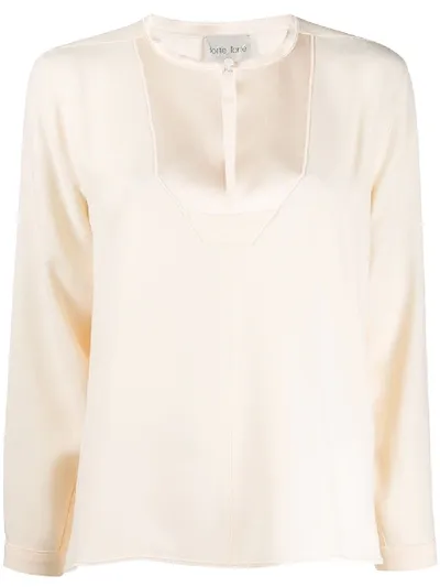 Forte Forte Embellished Bib Blouse In White