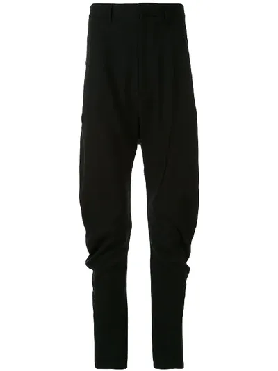 Julius Dropped-crotch Tailored Trousers In Black