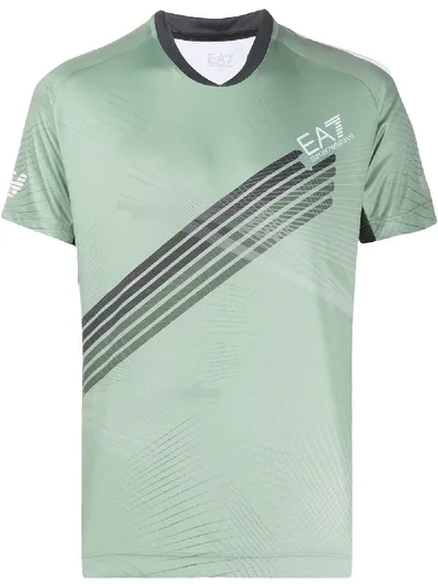 Ea7 Sports Printed T-shirt In Green