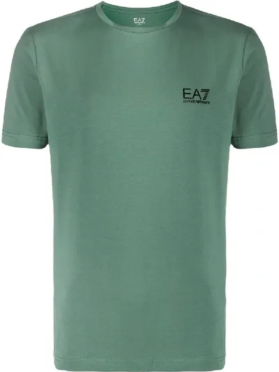 Ea7 Logo Print T-shirt In Green