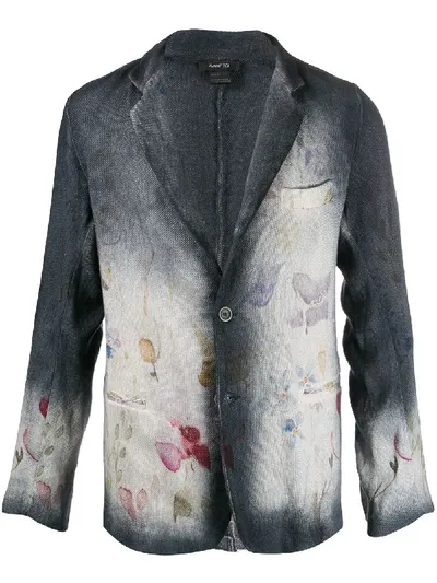 Avant Toi Floral Print Blazer In Blue