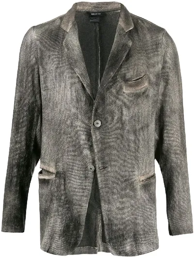 Avant Toi Distressed-effect Blazer In 灰色