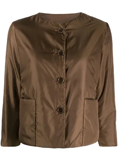 Aspesi Cropped Padded Jacket In Brown