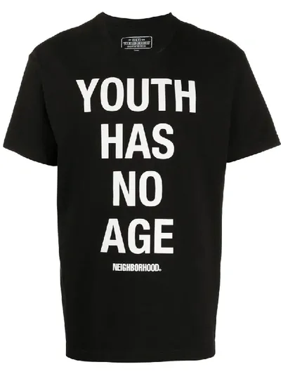 Neighborhood Jersey Slogan T-shirt In Black