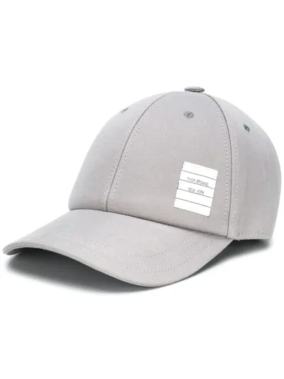 Thom Browne Twill 6-panel Baseball Cap In Grey