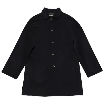 Pre-owned Ferragamo Wool Coat In Black