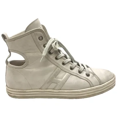 Pre-owned Hogan Leather Trainers In White