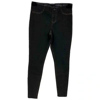 Pre-owned Kendall + Kylie Black Cotton Trousers