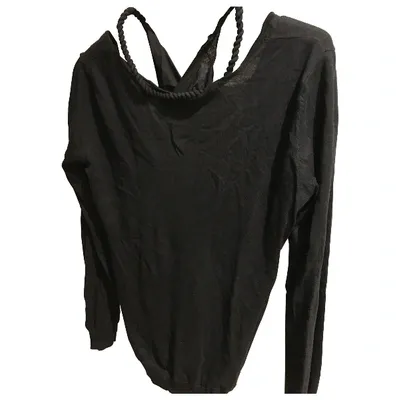 Pre-owned Claudie Pierlot Silk Jumper In Black